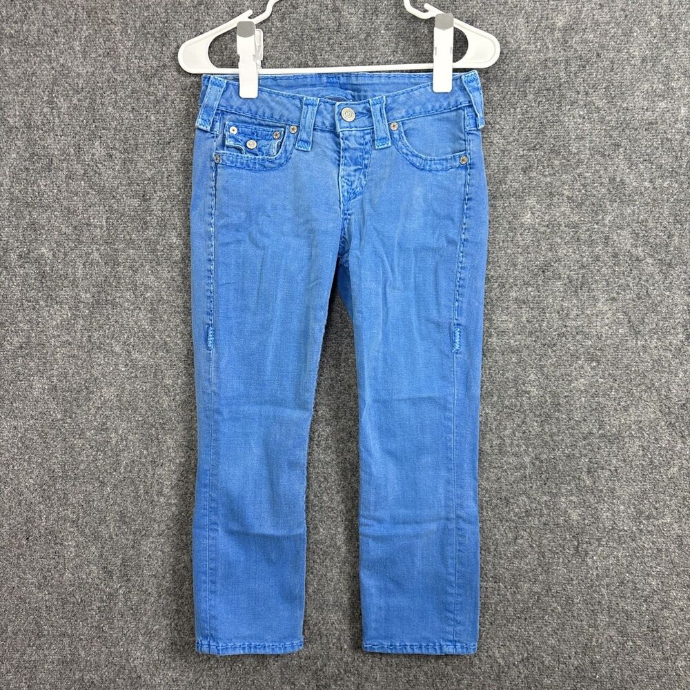 True Religion Jeans Womens Size 28 Blue Lily Super T Capri